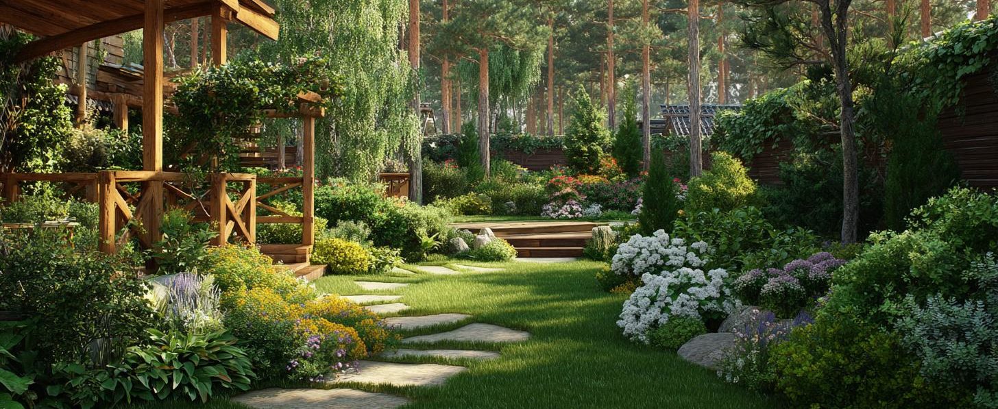 Landscape design at the dacha, realistic Landscape design at the dacha, realisticфото